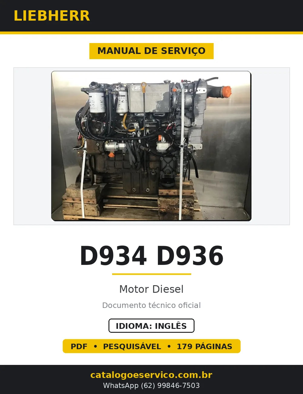 Manual de Serviço Liebherr D934 D936 Motor Diesel — capa