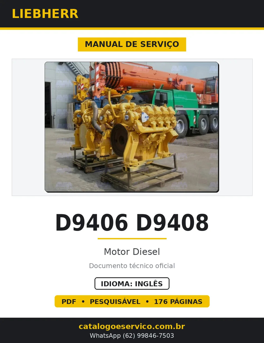 Manual de Serviço Liebherr D9406 D9408 Motor Diesel — capa