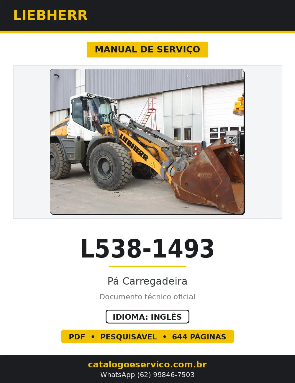 Manual de Serviço Liebherr L538-1493 Pá Carregadeira — capa