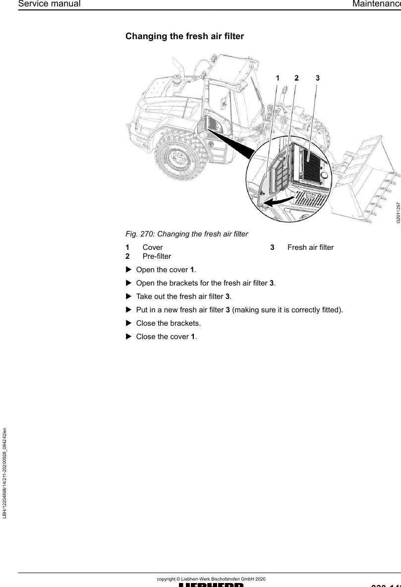 Manual de Serviço Liebherr L538-1559 Pá Carregadeira — página interna com diagrama técnico