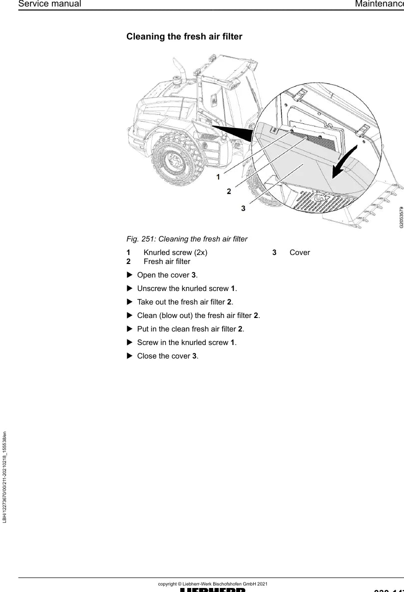 Manual de Serviço Liebherr L538-1854 Pá Carregadeira — página interna com diagrama técnico