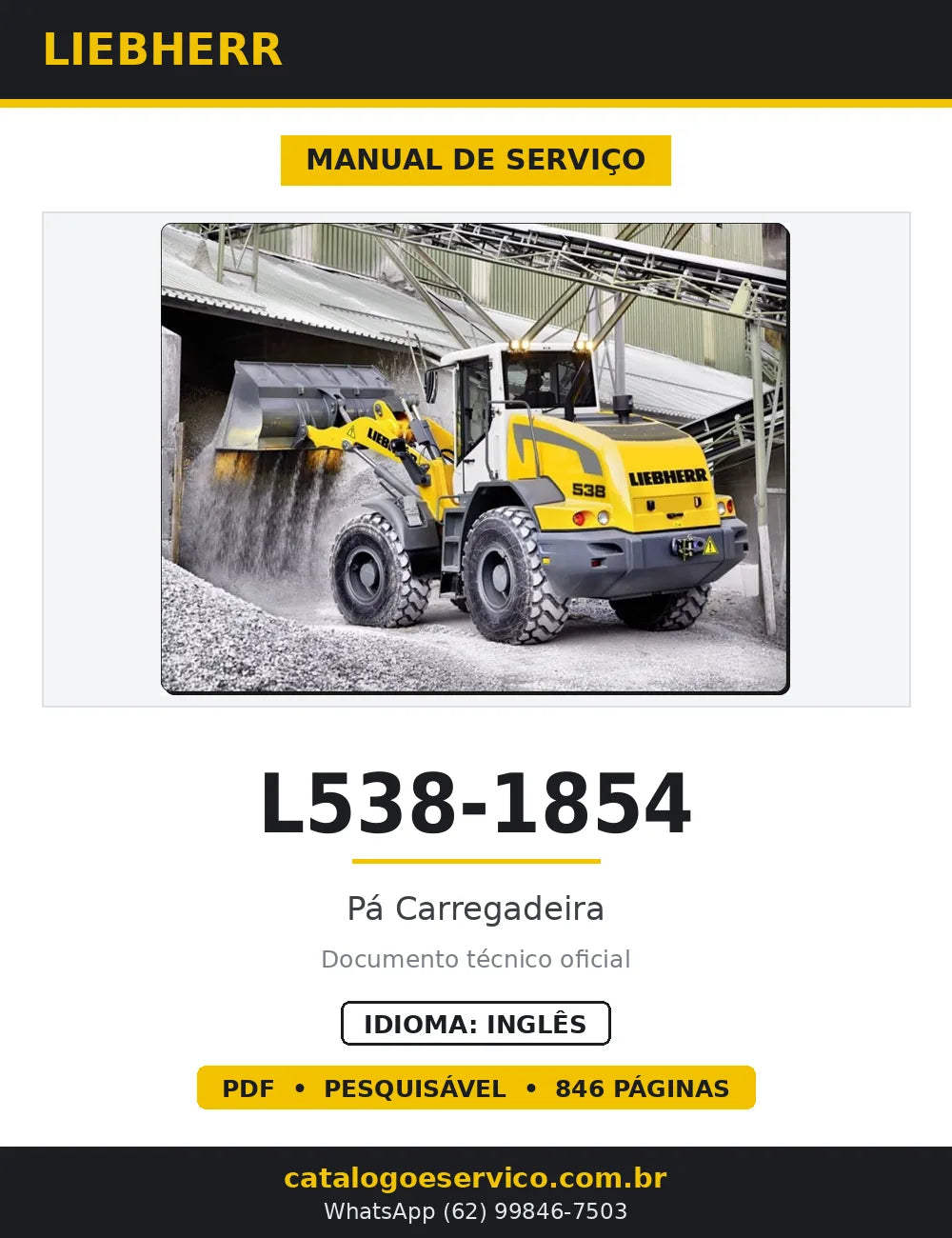 Manual de Serviço Liebherr L538-1854 Pá Carregadeira — capa