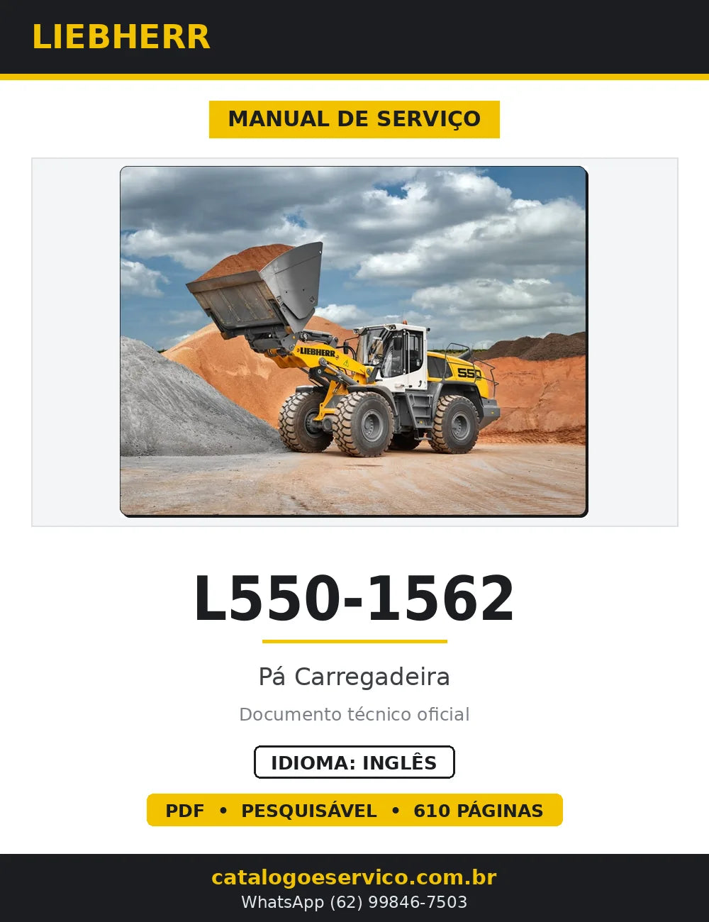 Manual de Serviço Liebherr L550-1562 Pá Carregadeira — capa