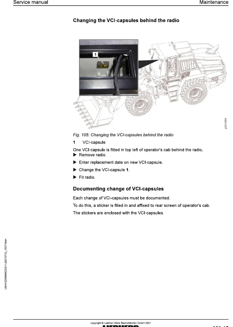 Manual de Serviço Liebherr L556-1332 Pá Carregadeira — segunda página interna do documento