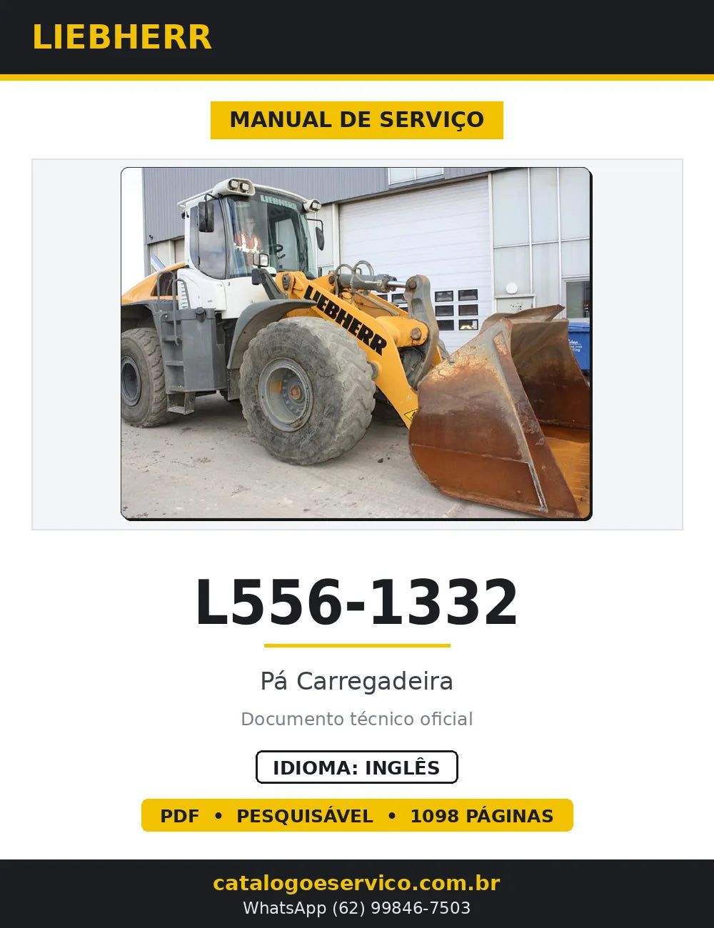 Manual de Serviço Liebherr L556-1332 Pá Carregadeira — capa