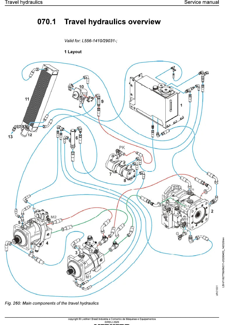 Manual de Serviço Liebherr L556-1410 Pá Carregadeira — página interna com diagrama técnico