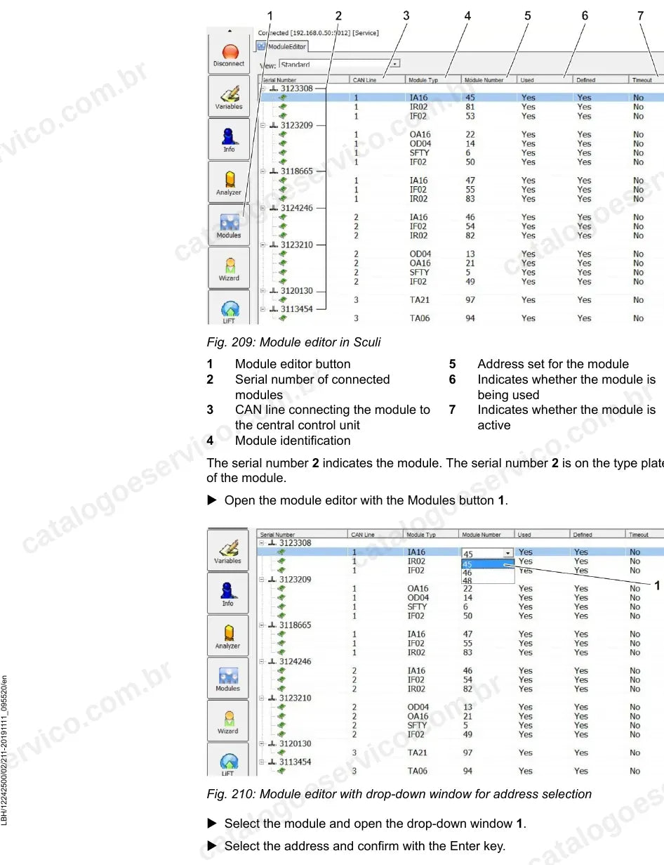 Editor de módulos CAN no software Sculi para a L566-1617