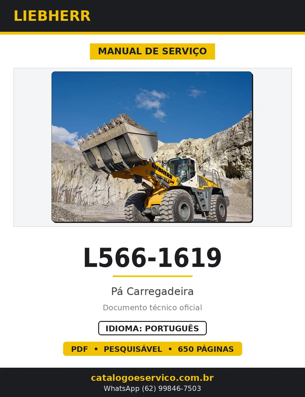 Manual de Serviço Liebherr L566-1619 Pá Carregadeira — capa