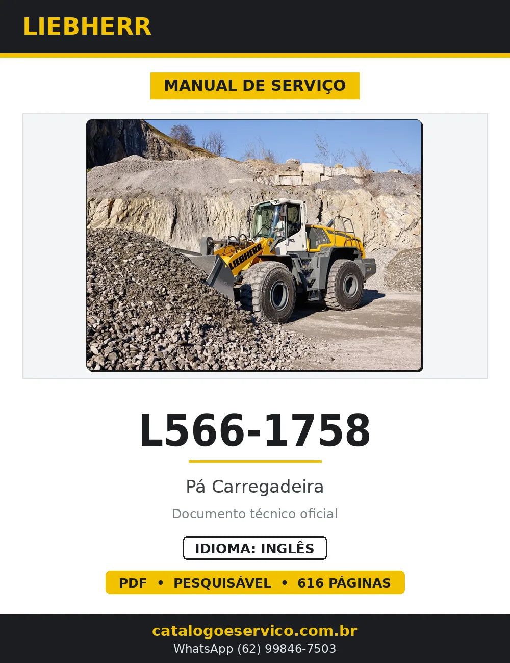Manual de Serviço Liebherr L566-1758 Pá Carregadeira — capa
