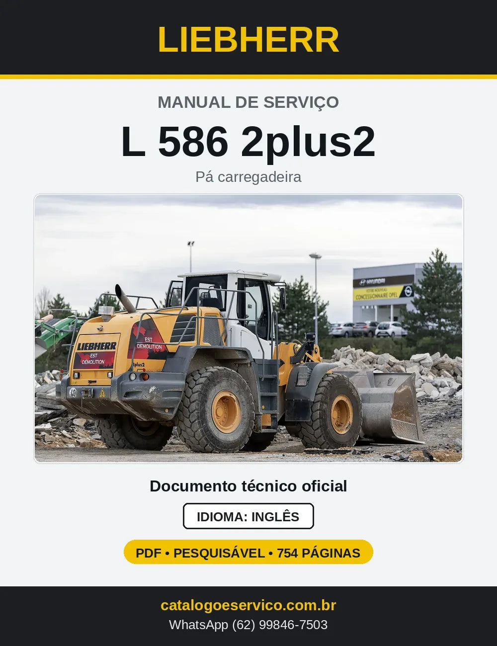 Capa do Manual de Serviço Liebherr L586-461 pá carregadeira