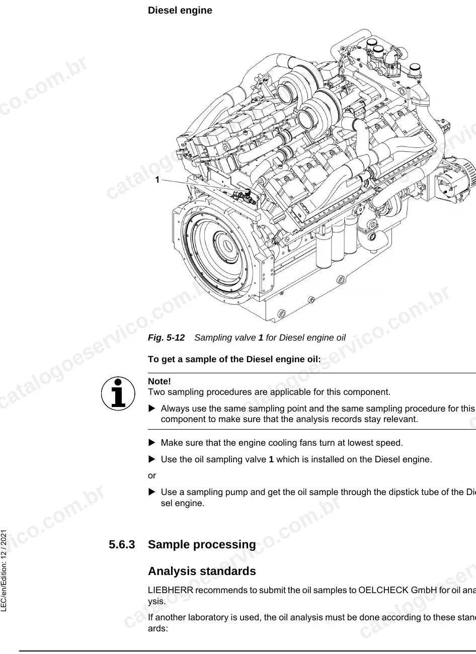 Válvula de coleta de amostra do óleo do motor diesel da P 9350