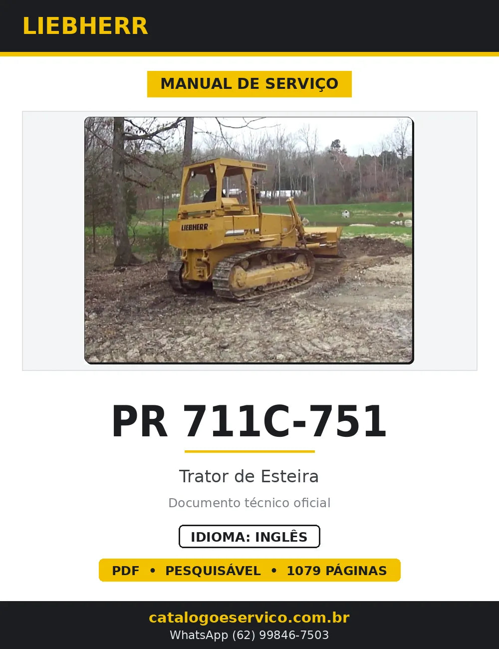 Manual de Serviço Liebherr PR 711C-751 Trator de Esteira — capa