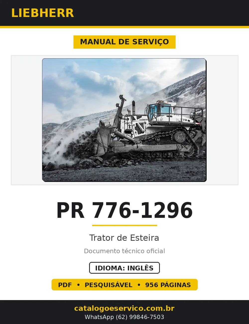 Manual de Serviço Liebherr PR 776-1296 Trator de Esteira — capa