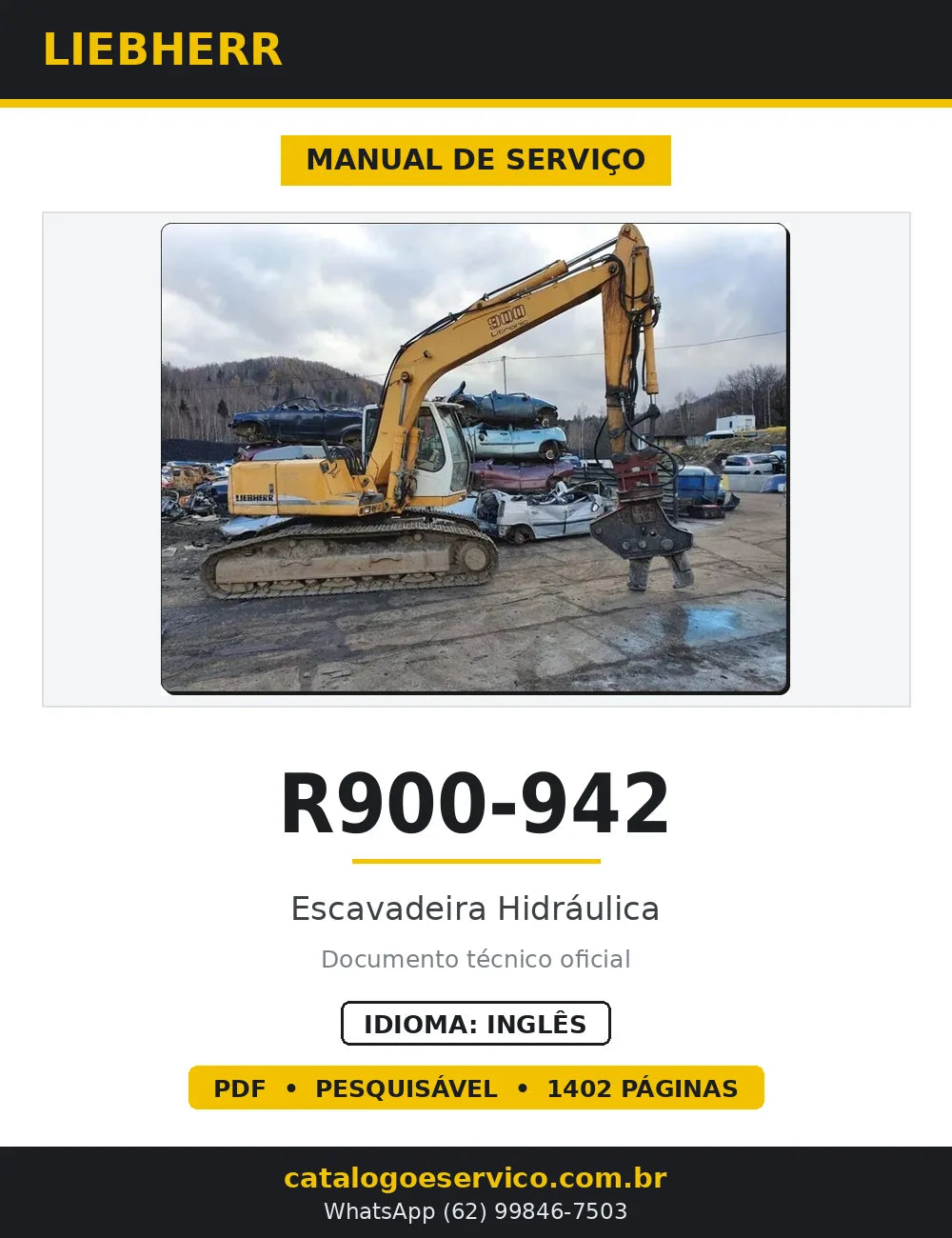 Manual de Serviço Liebherr R900-942 Escavadeira Hidráulica — capa
