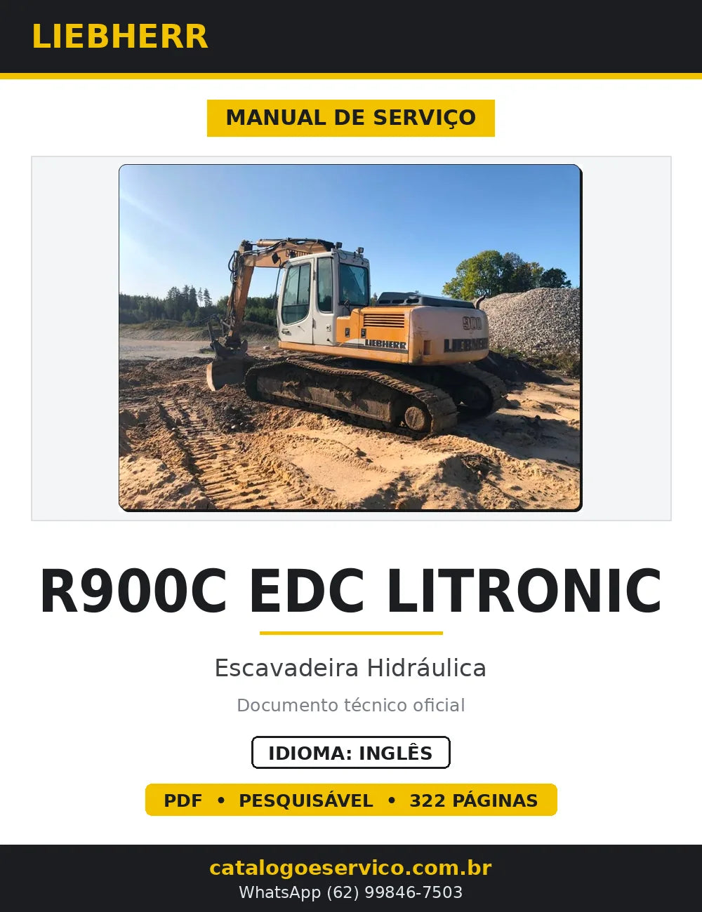Manual de Serviço Liebherr R900C EDC Litronic Escavadeira Hidráulica — capa
