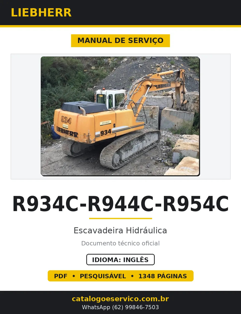 Manual de Serviço Liebherr R934C-R944C-R954C Escavadeira Hidráulica — capa