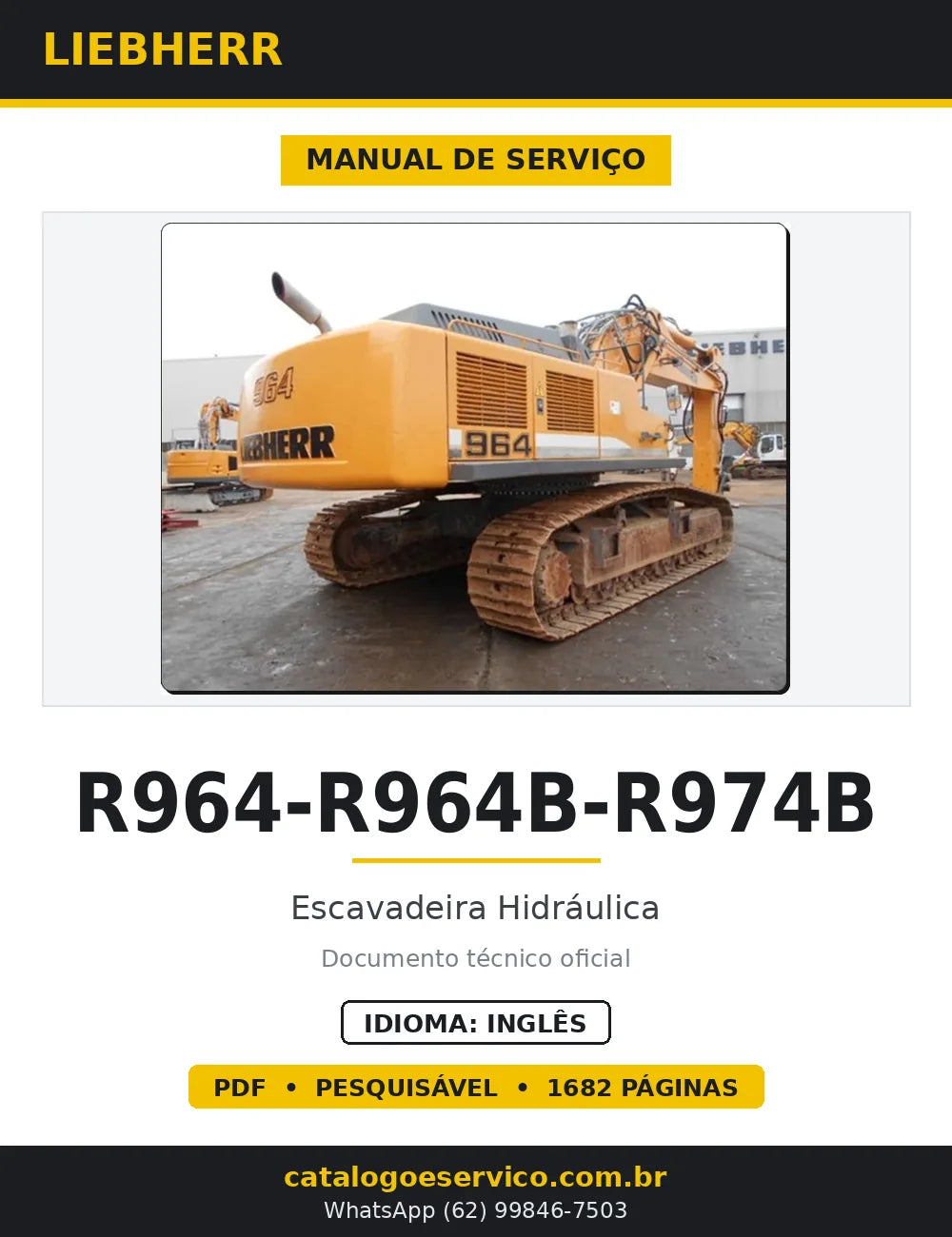 Manual de Serviço Liebherr R964-R964B-R974B Escavadeira Hidráulica — capa