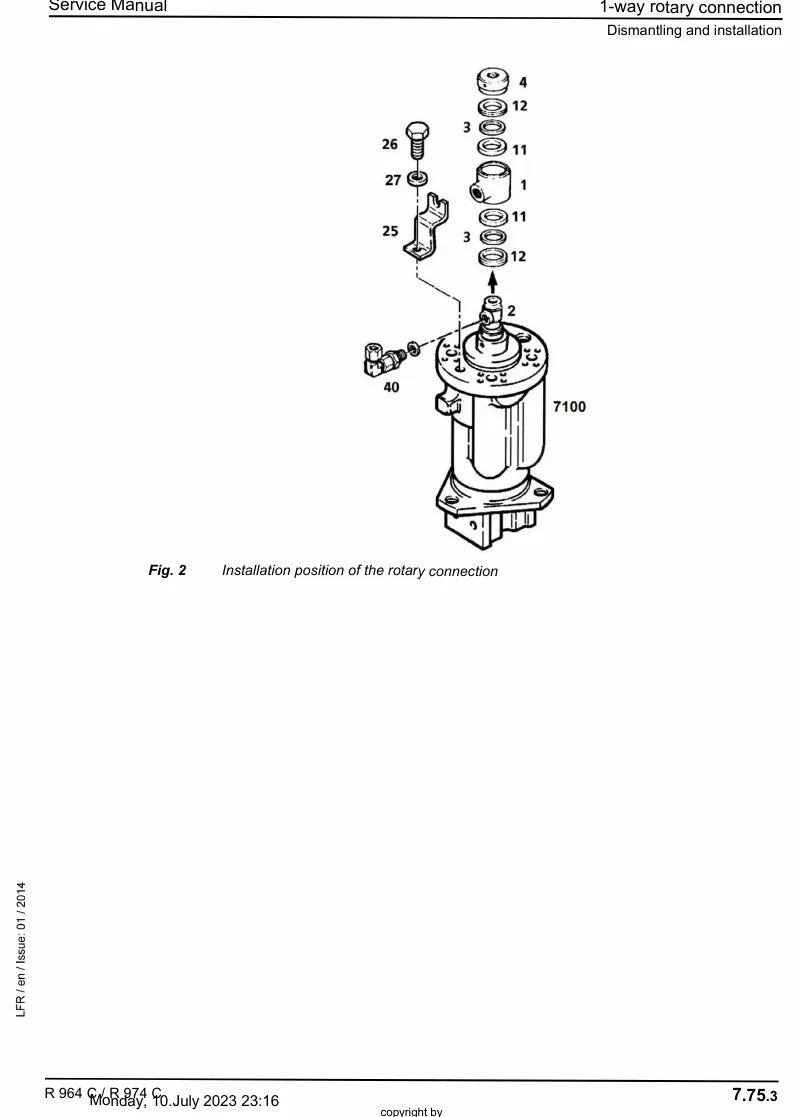 Manual de Serviço Liebherr R964C-R974C Escavadeira Hidráulica — segunda página interna do documento