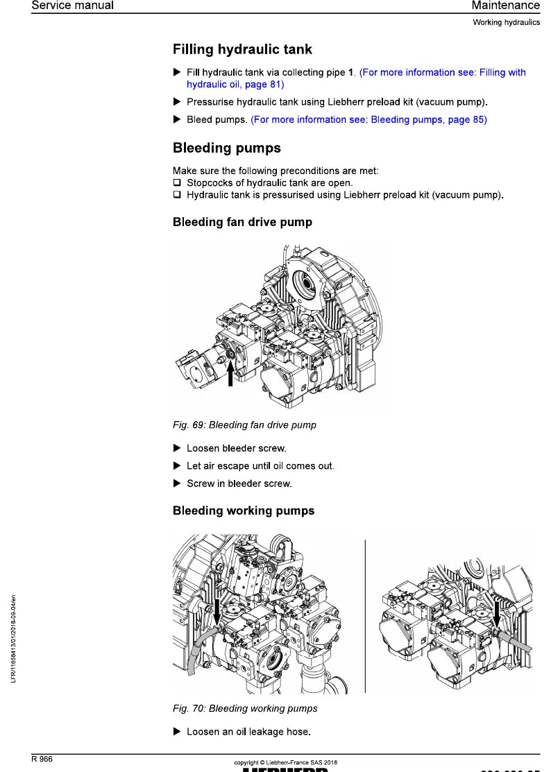 Manual de Serviço Liebherr R966-R980 Escavadeira Hidráulica — segunda página interna do documento