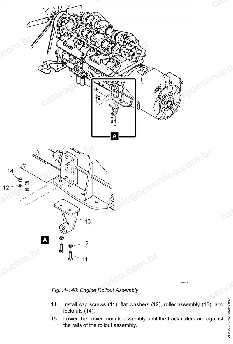 Conjunto de trilhos para retirada do módulo de potência do T 264