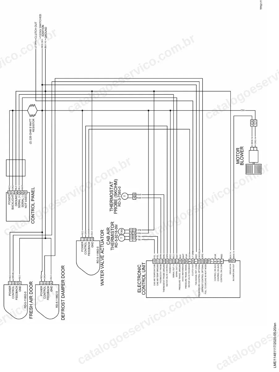 Diagramas elétricos do ar-condicionado do T 282C