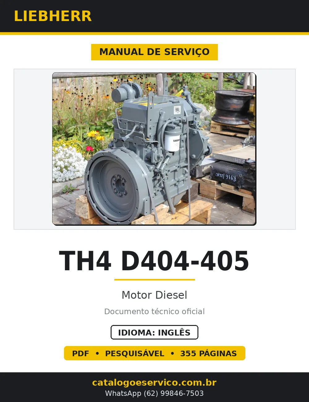 Manual de Serviço Liebherr TH4 D404-405 Motor Diesel — capa