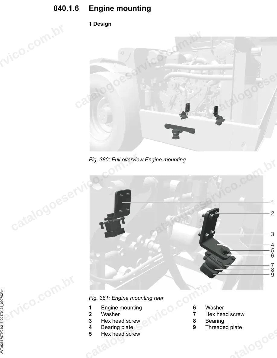 Montagem traseira do motor diesel do TL 432-7