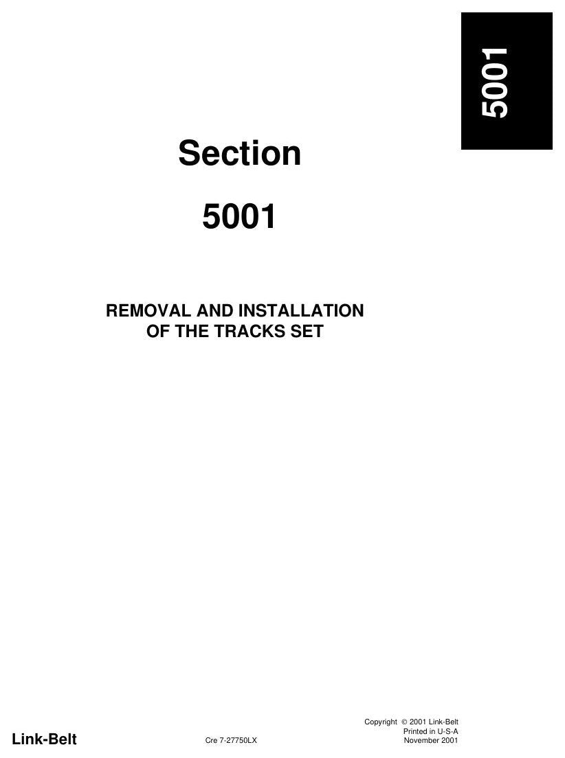 Manual de Serviço Link-Belt 130LX Escavadeira Hidráulica — página interna 3