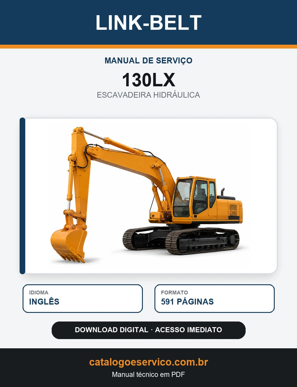 Manual de Serviço Link-Belt 130LX Escavadeira Hidráulica
