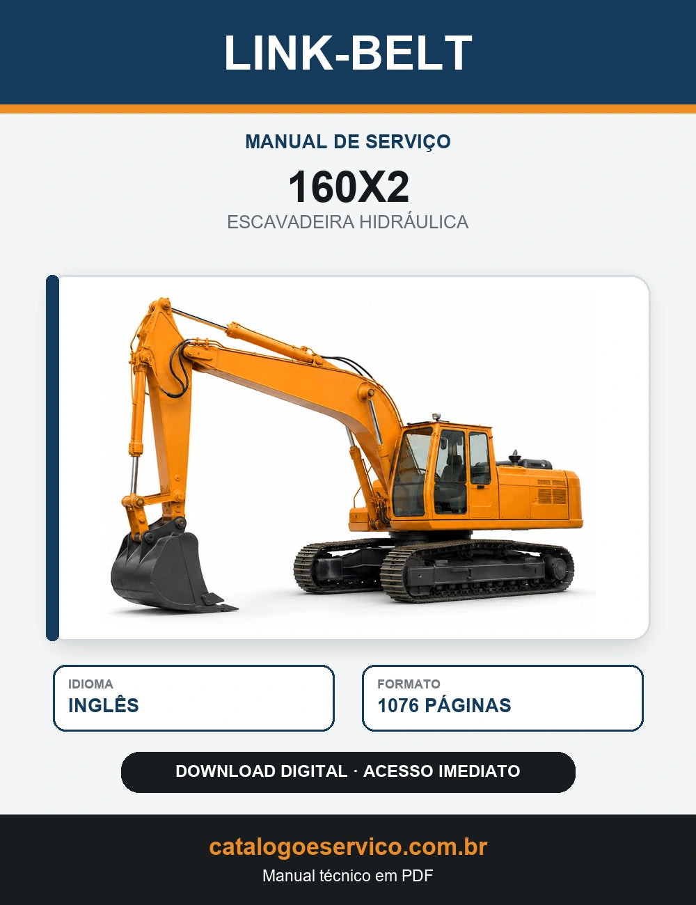 Manual de Serviço Link-Belt 160X2 Escavadeira Hidráulica