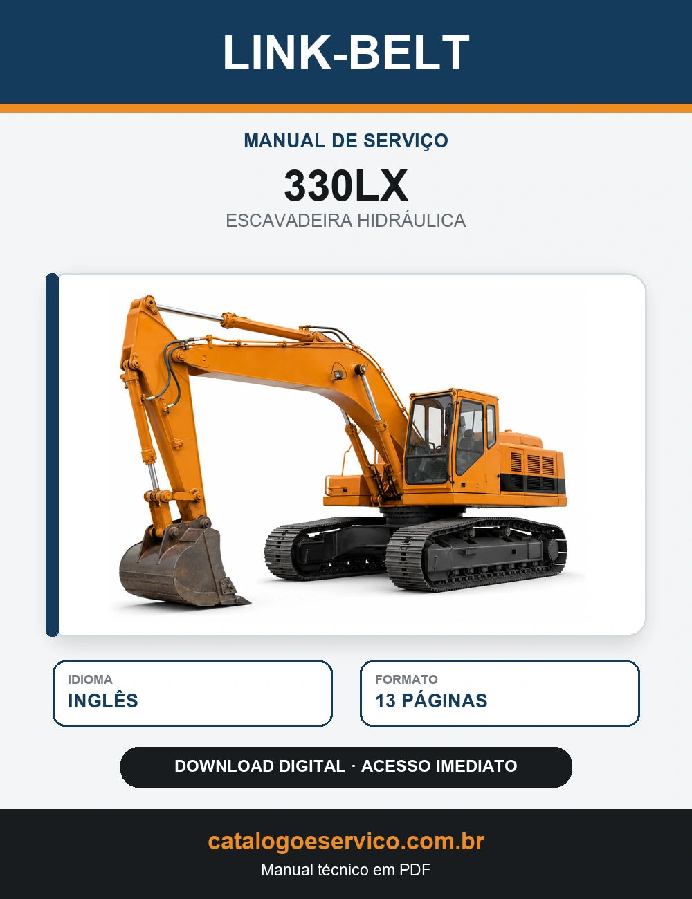 Manual de Serviço Link-Belt 330LX Escavadeira Hidráulica