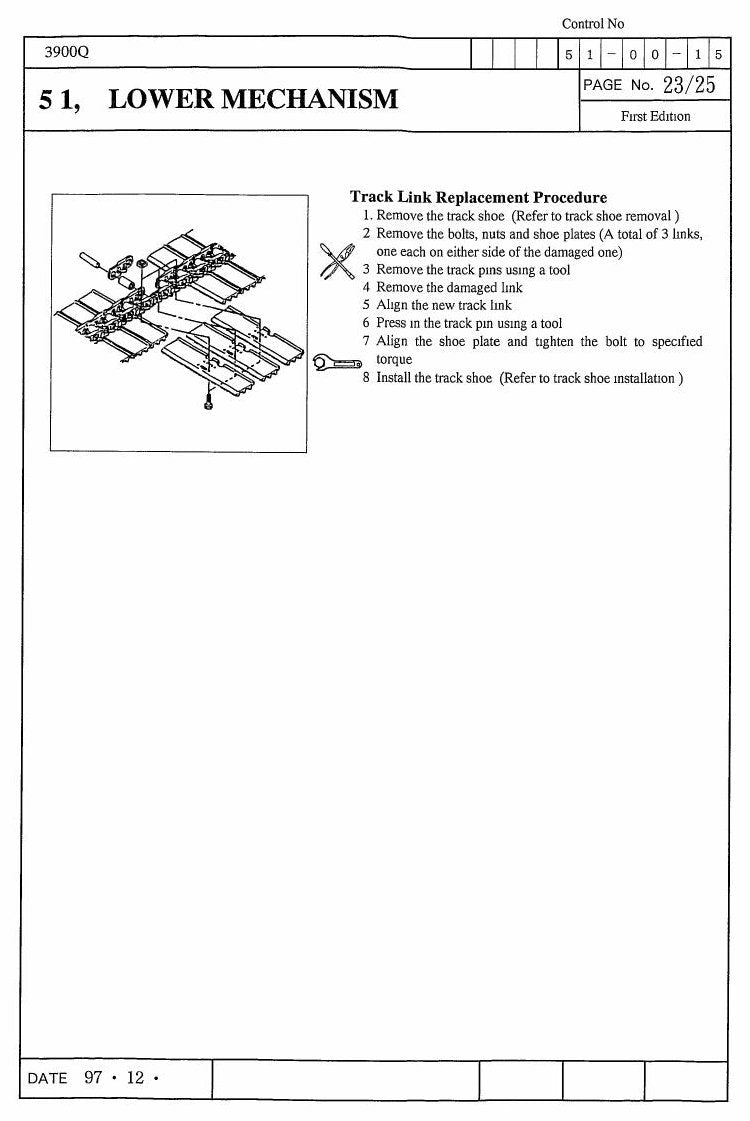 Manual de Serviço Link-Belt 3900Q2 Escavadeira Hidráulica — página interna 1