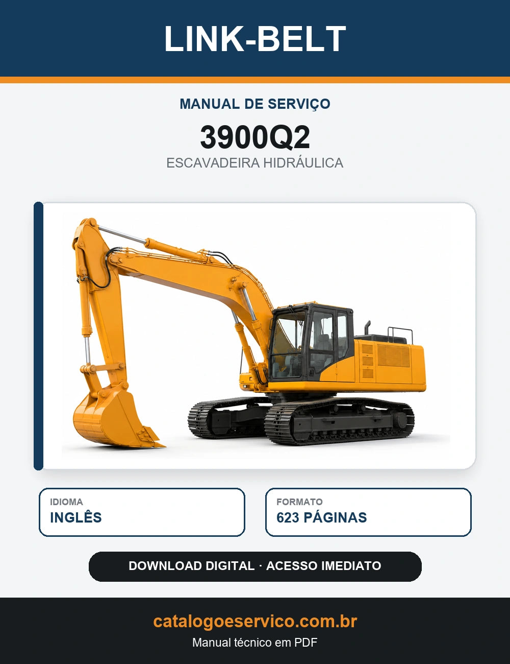 Manual de Serviço Link-Belt 3900Q2 Escavadeira Hidráulica