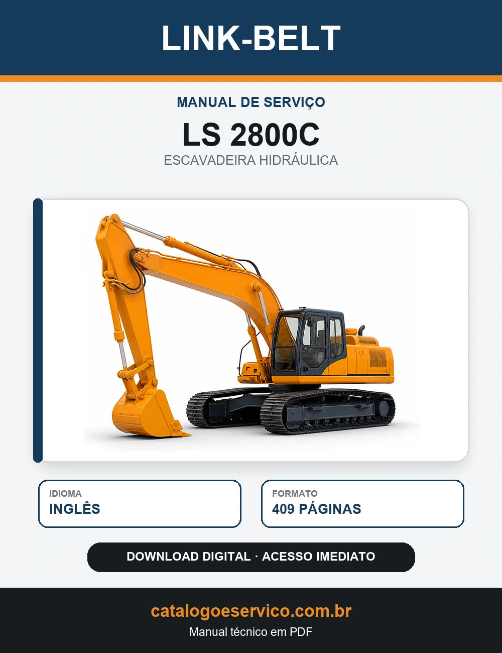 Manual de Serviço Link-Belt LS 2800C Escavadeira Hidráulica
