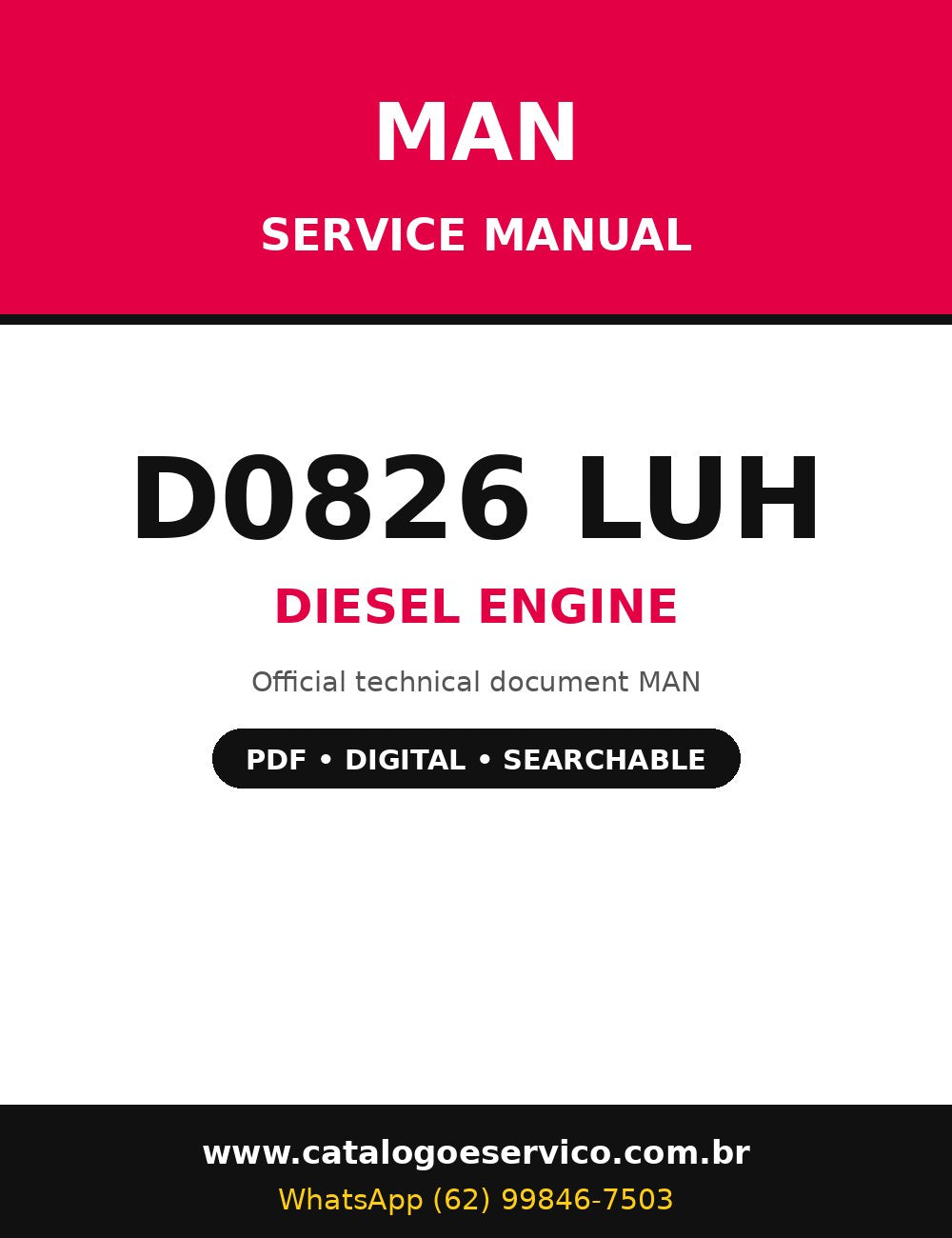 Manual de Serviço MAN D0826 LUH - Motor Diesel (Inglês)