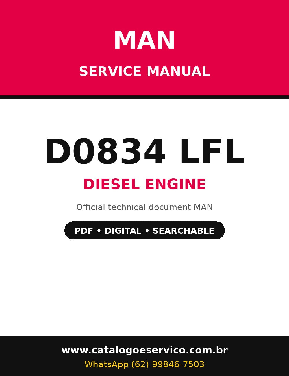 Manual de Serviço MAN D0834 LFL - Motor Diesel (Inglês)