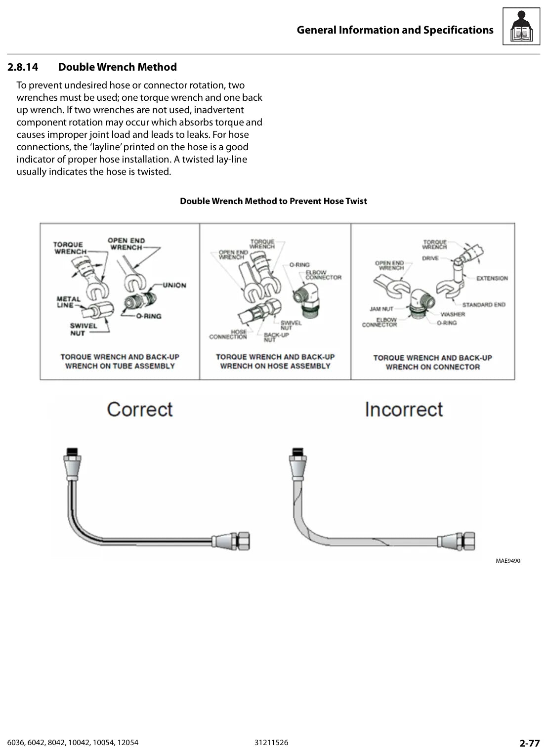 Página ilustrada do Manual de Serviço SkyTrak 6036 a 12054 com as posições numeradas