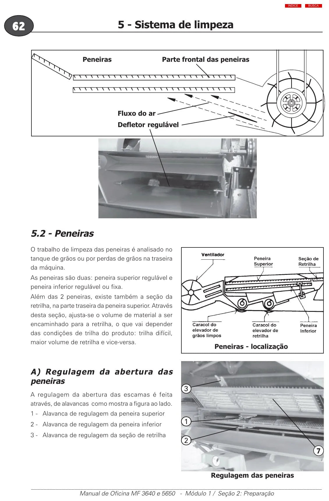 Manual de Serviço / Oficina — Colheitadeiras Massey Ferguson MF 3640 e MF 5650 Advanced — página interna