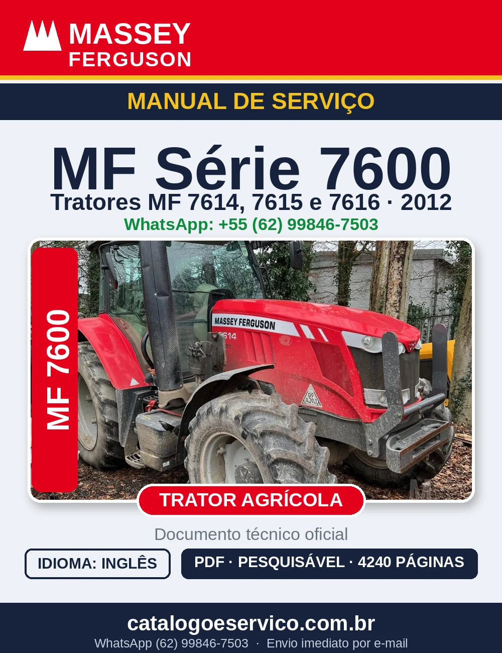 MANUAL DE SERVIÇO MASSEY FERGUSON - 7614, 7615, 7616 - 2012