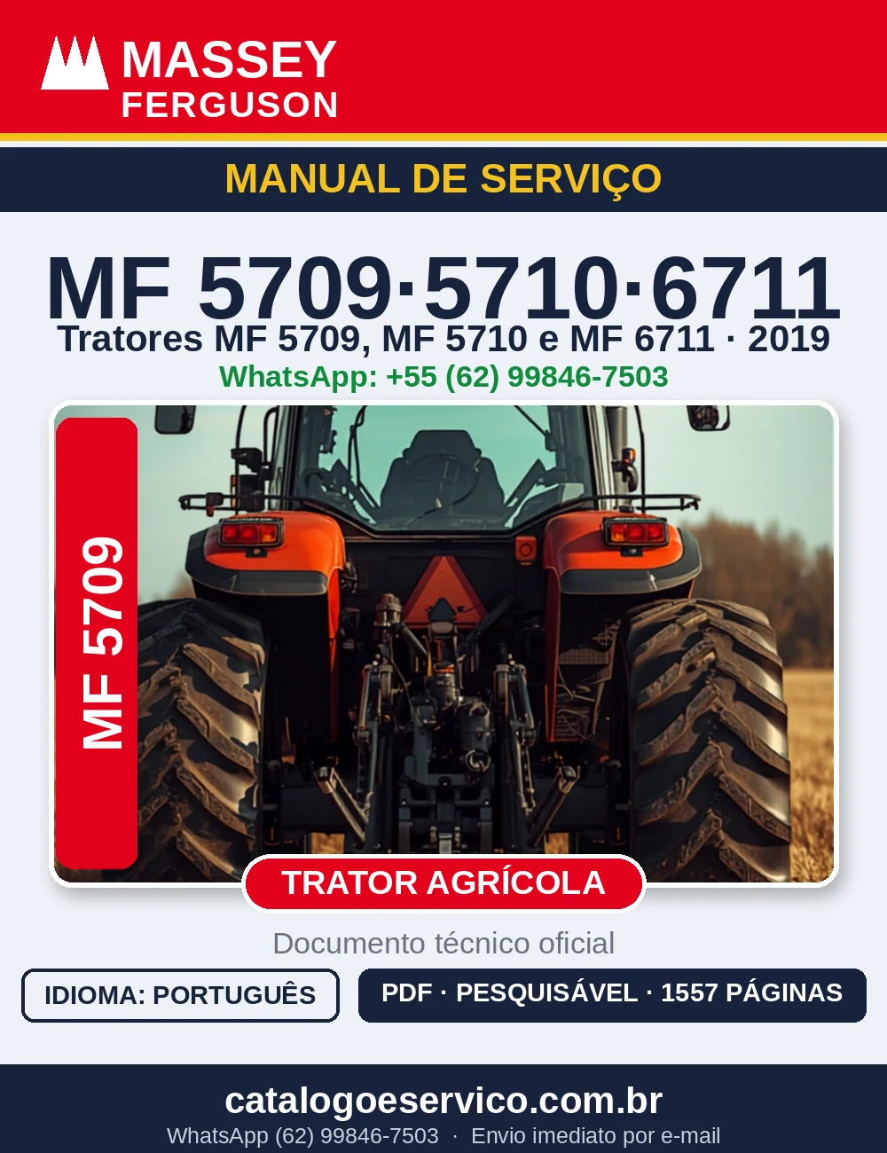 MANUAL DE SERVIÇO MASSEY FERGUSON - MF5709, 5710, 6711 -2019