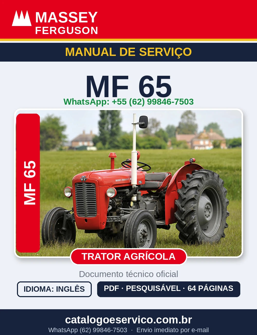 Manual de Serviço Massey Ferguson MF65 — Trator (Shop Manual)
