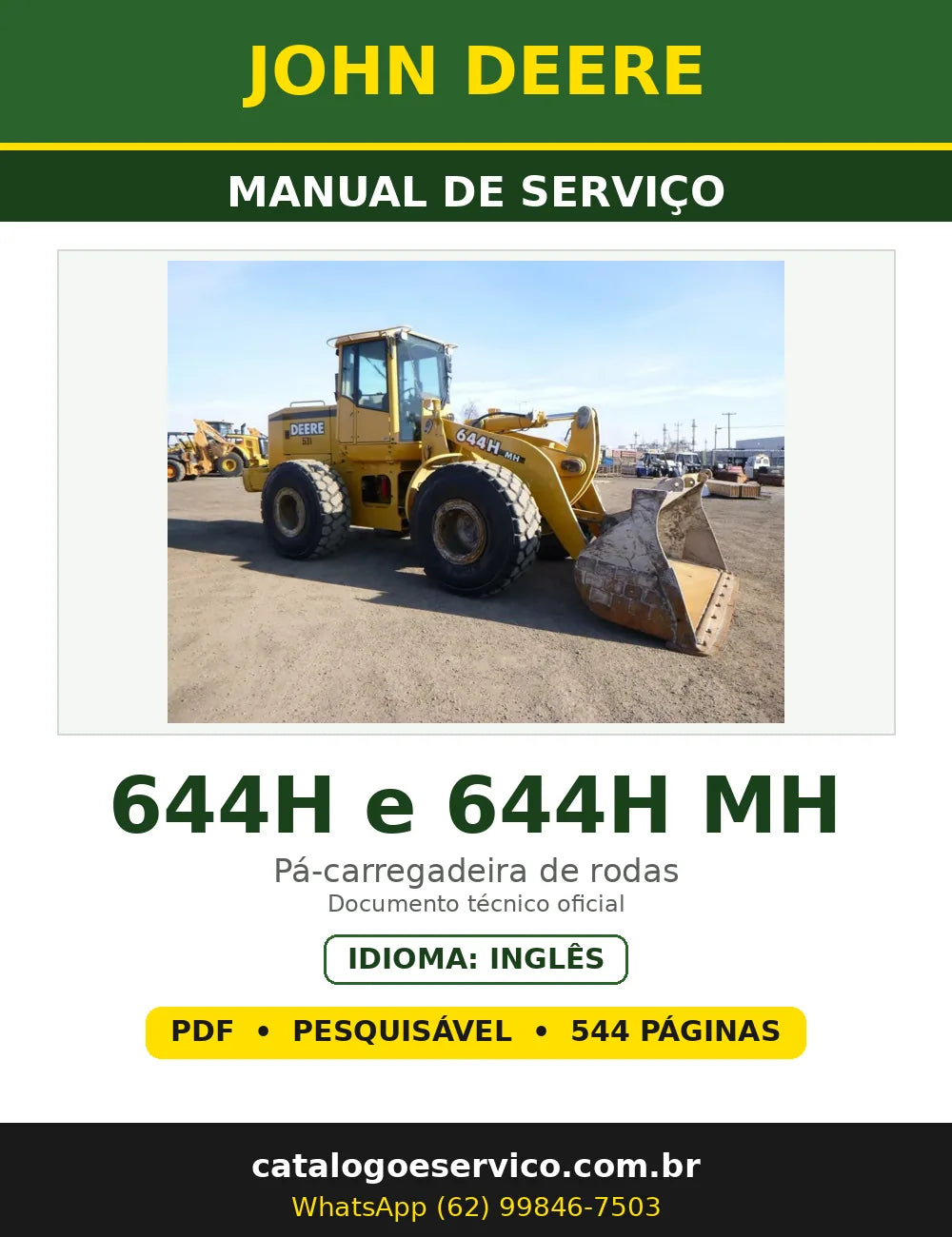 Capa - Manual de Serviço John Deere 644H e 644H MH