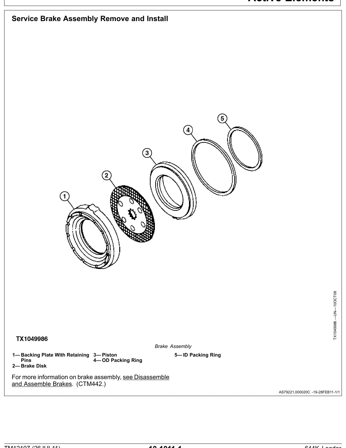 Manual de Serviço John Deere 644K 4WD — ilustração técnica 2