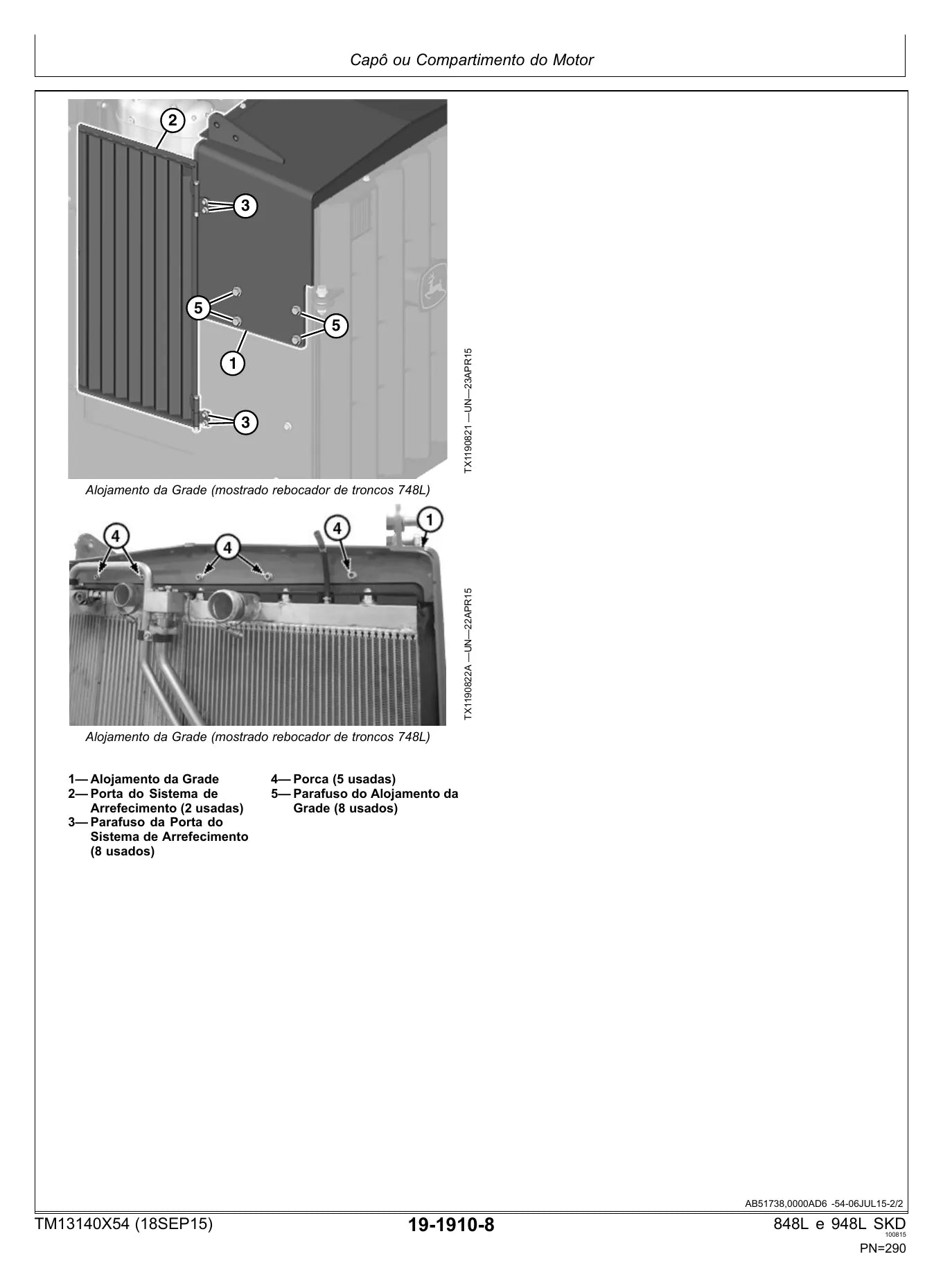 MANUAL DE SERVIÇO MECÂNICO JOHN DEERE - 848L, 948L - REBOCADORES — diagrama técnico