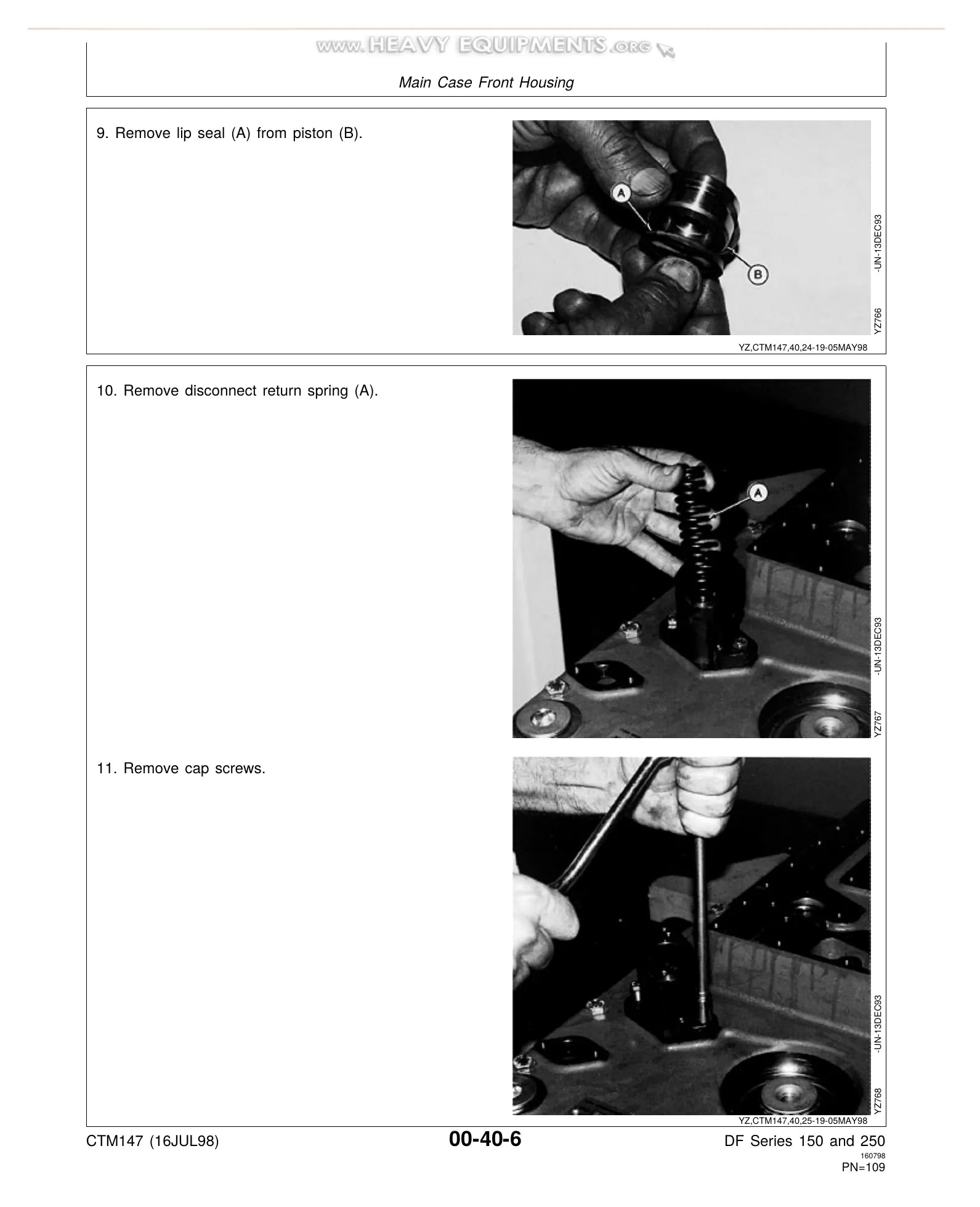 MANUAL DE SERVIÇO MECÂNICO JOHN DEERE - DF SERIES 150, 250 TRANSMISSIONS — diagrama técnico