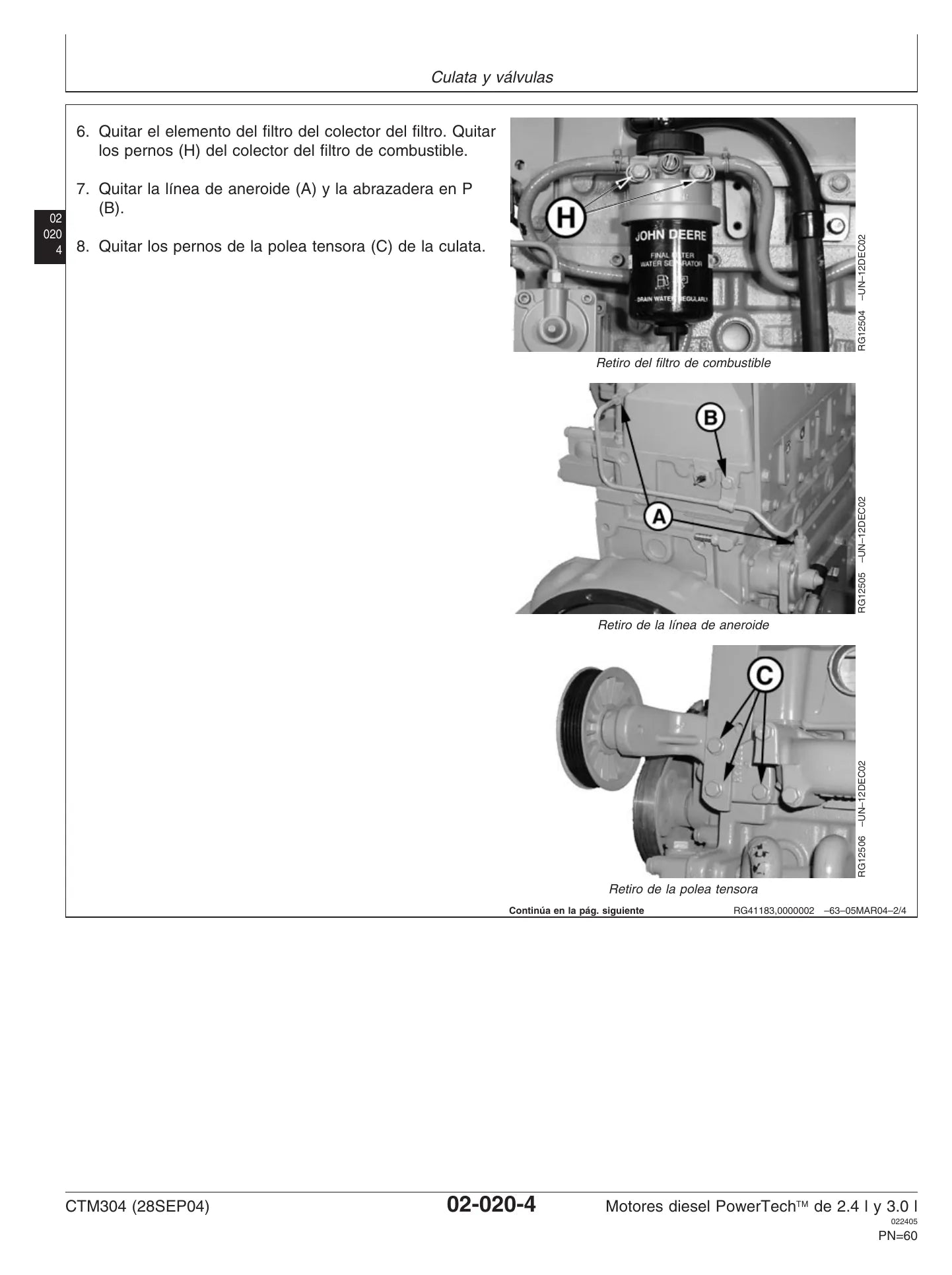 MANUAL DE SERVIÇO MECÂNICO JOHN DEERE - POWERTECH 2.4 L & 3.0 L DIESEL — diagrama técnico (detalhe)