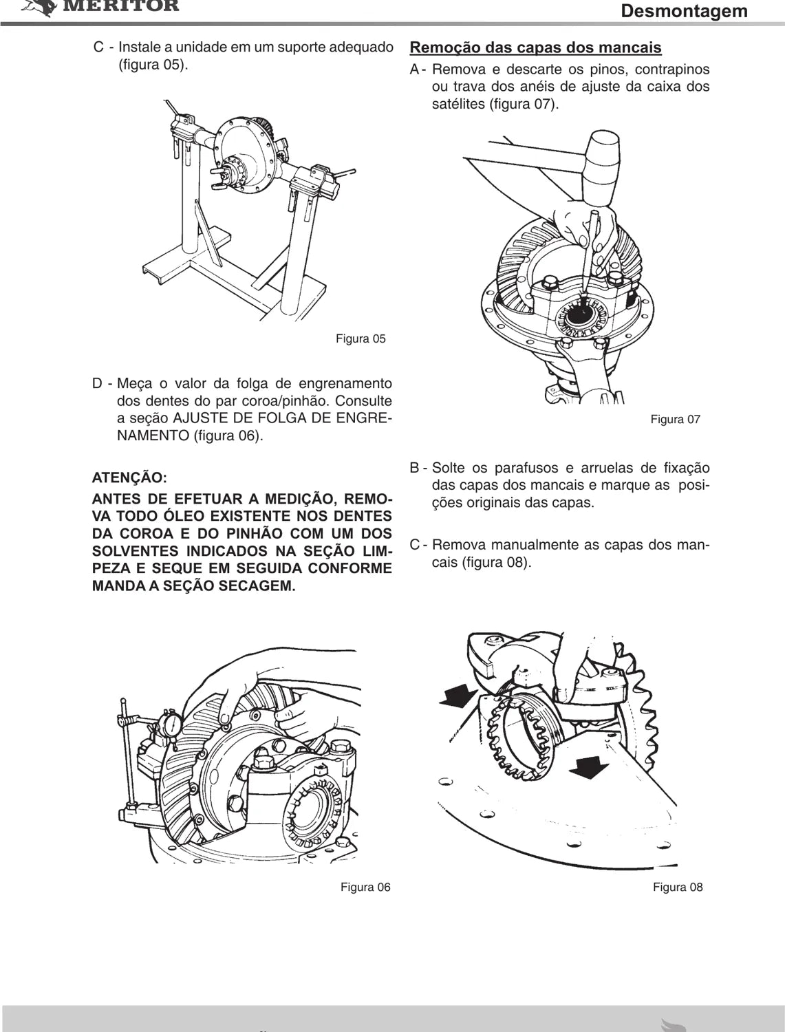 Manual de Serviço Meritor Eixos Diferenciais MS-145 a MS-186, RS-120, U-180 e U-185 — página 1 do documento