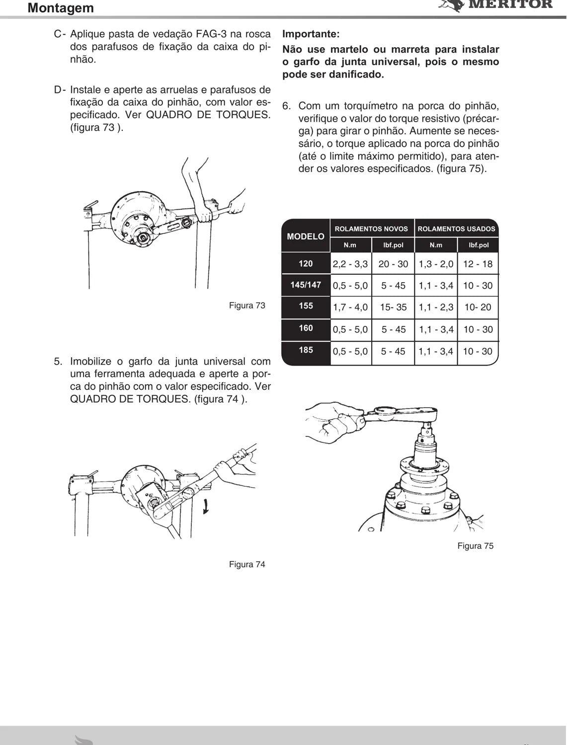 Manual de Serviço Meritor Eixos Diferenciais MS-145 a MS-186, RS-120, U-180 e U-185 — página 4 do documento