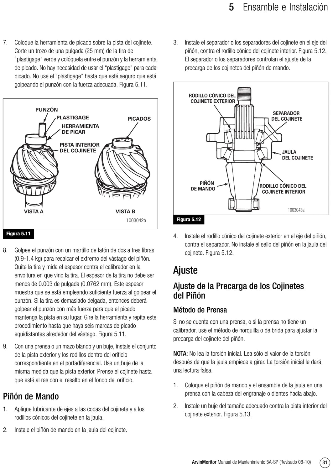 Manual de Serviço Meritor MX, RS, RT, RF e 59000 — Portadiferenciais Redução Simples — página 2 do documento