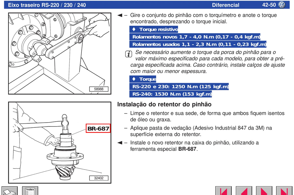 Manual de Serviço Meritor Rockwell Eixos Traseiros RS 19-220, 19-230, 23-230 e 23-240 — página 1 do documento